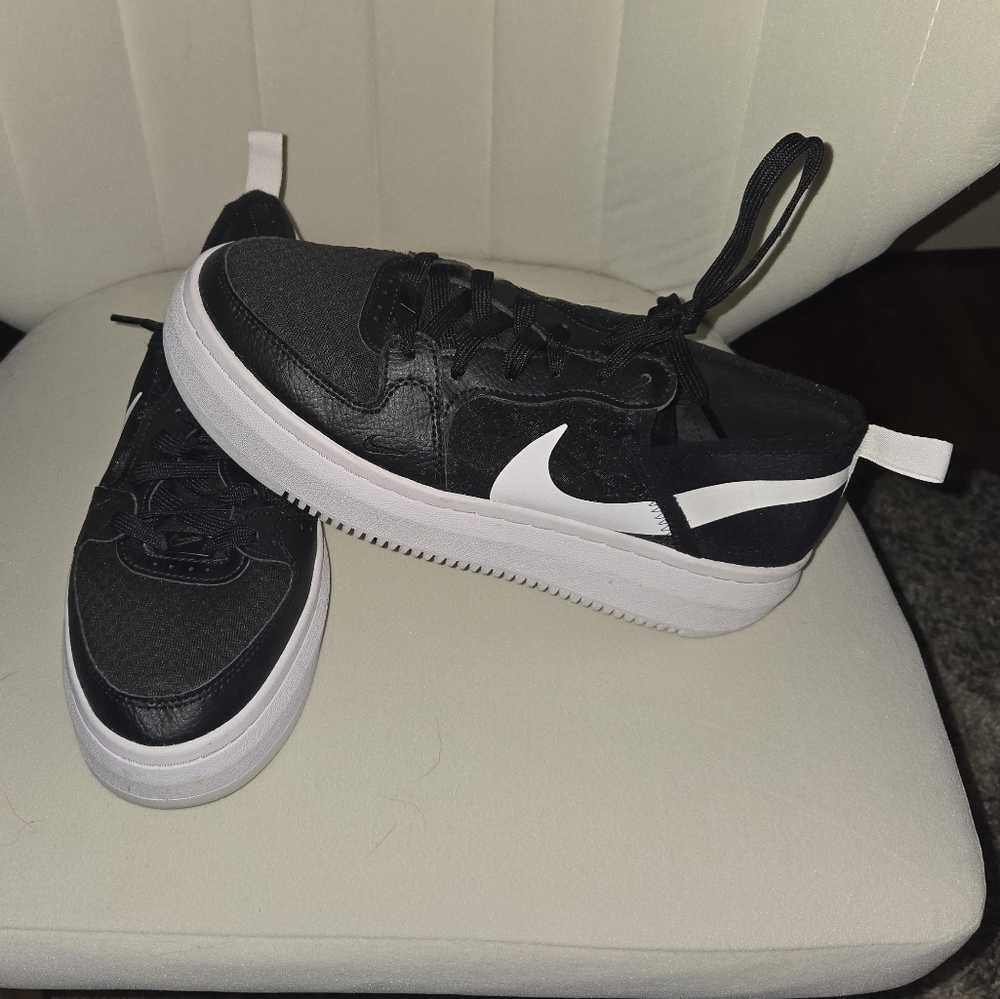 Nike Black and White Platform Sneakers